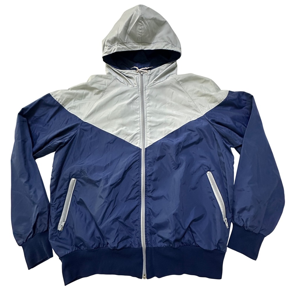 VTG 70s 80s Nike Orange Tag Windbreaker Jacket Men XL USA Made Blue Grey Chevron - Picture 7 of 8